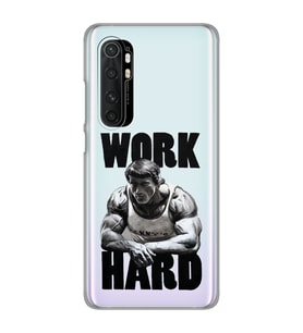 Xiaomi Mi Note 10 LITE Uyumlu Arnold Fitness Tasarımlı Şeffaf Telefon Kılıfı