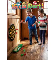 15 cm Mini Dart Tahtası Seti - 2 Adet Metal Uçlu Ok Dahil - Duvar ve Ofis Tipi Hedef Oyunu