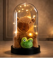 LED Işıklı Fanus İçinde Peluş Kapibara Kar Küresi Capybara Figürü Fanus Sevgiliye Arkadaşa Kıza Hediye