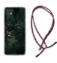 INFINIX Note 11 Pro Note 10 Hot 9 Play Kılıf Boyun Asklı Rasta Silikon Flowers Cat 1345