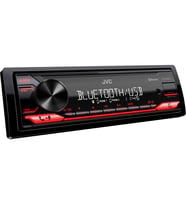 JVC KD-X282BT Amfi Çıkışlı Süper Bass Seri Oto Teyp Bluetooth 13 Band EQ USB AUX App Kontrol (Siyah)