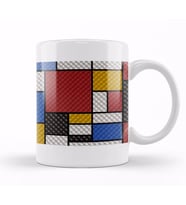 Mondrian in a Sofa Style Kupa Bardak Porselen