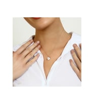 Opal Taşlı Satürn Kolye - 925 Ayar Gümüş Kolye