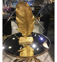 DEKORATİF  TÜY YAPRAK GOLD