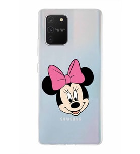 Samsung Galaxy A91  Kapak Minnie Mouse Tasarımlı Şeffaf Silikon Kılıf