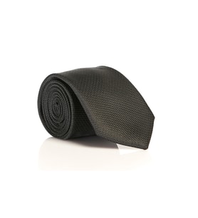 Siyah Slim Fit Düz Renk Dokuma Kravat / DDK-08
