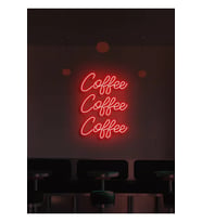 Coffee Coffee Coffee Yazılı Neon Tabela