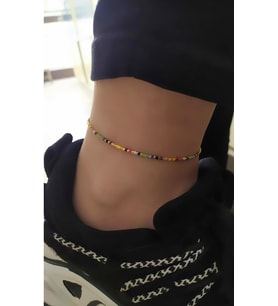  Gümüş kilitli renkli miyoki taşlı halhal dy89e5