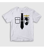 Presmono Unisex Çocuk Beyaz Kaptan Pilot Airplane Uçak T-Shirt 405167tt