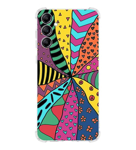 PrintiFy Samsung Galaxy A24 Uyumlu Retro Color 4 Baskılı Şeffaf Köşe Korumalı Antişok Kılıf
