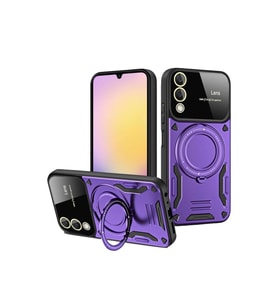 Samsung Galaxy S25 Edge Kılıf Joy Lens Standlı Kapak - Mor