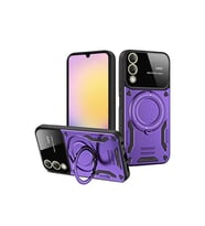 Samsung Galaxy S25 Edge Kılıf Joy Lens Standlı Kapak - Mor