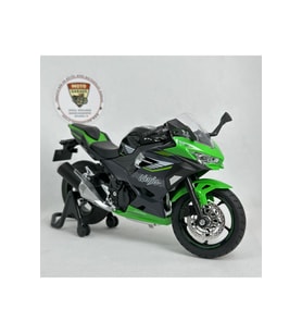 Ninja 400 1:12 Diecast Sesli Işıklı Motosiklet Modeli - Yeşil Siyah