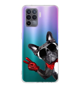 PrintiFy Oppo A94  ile Uyumlu 1mm Slim Fit Köpek 2 050e Baskılı Şeffaf  Kılıf