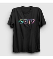 Presmono Unisex Siyah Nebula K-Pop Got7 T-Shirt