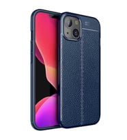 Uyumlu Model Apple iPhone 13 Mini Kılıf Deri Tarzı Niss Silikon Case (Lacivert)