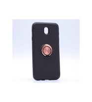 Samsung Galaxy J7 Pro Uyumlu Kılıf Zore Ravel Silikon Kapak (Siyah-Rose Gold)
