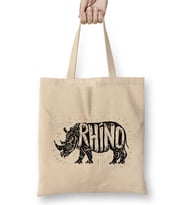 Dabbing Rhino Rhinoceros Dab Animal 02 Bez Çanta Uzun Saplı