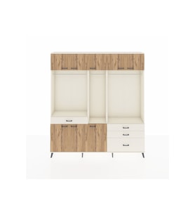 Arges Dolap 8 Raflı 4 Çekmeceli 3 Askılı 220x30x243 Aytaşı-Çam/Aytaşı