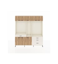 Arges Dolap 8 Raflı 4 Çekmeceli 3 Askılı 220x30x243 Aytaşı-Çam/Aytaşı