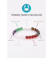 Yengeç Burcu Taşlarından Oluşan Doğal Taş Bileklik 8 mm Küre Kesim - Burç Bilekliği
