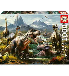Educa 1000 Parça Puzzle Vahşi Dinozorlar - 19924 - Fierce Dinosaurs