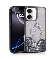 Apple iPhone 16 Kılıf Sıvılı Simli Şeffaf Arka Yüzey Zore Keto Silikon Kapak