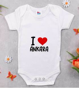 BK Kids I Love Ankara Tasarımlı Bebek Body Zıbın - Model 1