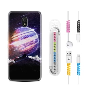 Xiaomi Redmi 8A 8 Pro 9C 9T 10C 11T Pro Kılıf Kablo Koruma Spiral Silikon Super Planet 1797