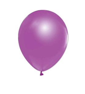 Balon Baskısız Metalik 10  Adet Mor-