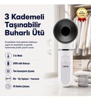 HZL 3 Kademeli Tüm Kumaşlar ile Uyumlu Bataryalı Taşınabilir Portatif Wireless Kablosuz Kırışık Gidericili Seyahat Ütü / Tüy Toplayıcı