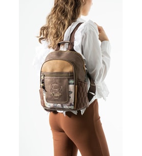 Amazing Ventis Vegan Deri Sırt Çantası 30*27 Cm Retro Vegan Deri İster Elde Sırt Sırtta Fonksiyonel