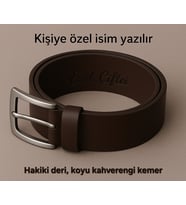 Kişiye Özel Lazer Baskılı Birinci Kalite Hakiki Deri 4.5cm Kemer (Kahverengi)