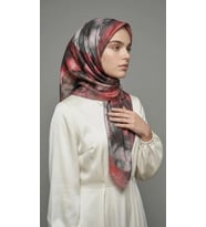 Levidor Kristal Eşarp Zambak Desen Mürdüm