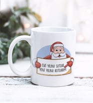 Eski Yılını Şutlar Yeni Yılını Kutlarım Noel Tasarımlı Kupa Bardak (Beyaz)