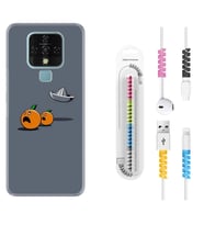 Tecno Camon 16 18P Pova 3 Pova Neo Kılıf Kablo Koruma Spiral Silikon Orange Escape 1374