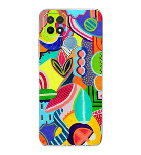 PrintiFy Oppo A15S ile Uyumlu Retro Color 6  Kamera Korumalı Şeffaf  Kılıf