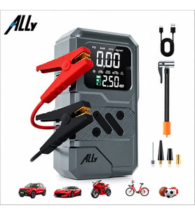 ALLY 4 in1 Jump Starter Lastik Sisirme Pompası Ve Powerbank Özellikli Starter Akü Takviye Seti