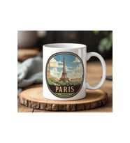 Paris Tasarımlı Beyaz Seramik Baskılı Kupa Bardak 330ml