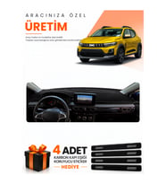 DACIA SANDERO (2022-2026) EKRANLI Uyumlu Torpido Koruma Örtüsü Oto Kılıfı - Siyah