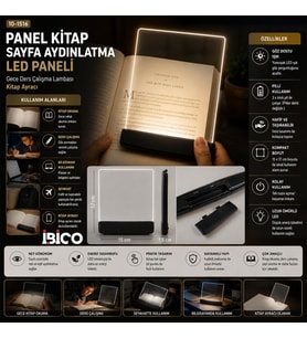 LIGHT PANEL KİTAP SAYFA AYDINLATMA LED PANELİ KİTAP OKUMA PİLLİ 15X17CM İ10-027