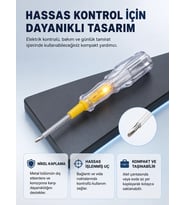 Elektrik Test Kalemi Neon Işıklı Nikel Kaplama 110-220V Dirençli