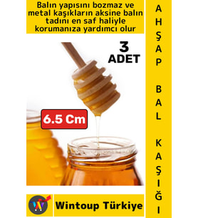 #BalKaşığı Doğal Ahşap Tat Bozmayan Özel Kanallı Tasarım Reçel Pekmez Mini Bal Kaşığı 6.5 Cm 3 Adet