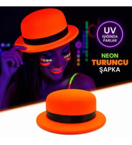 Neon Turuncu UV Parti Şapkası Plastik