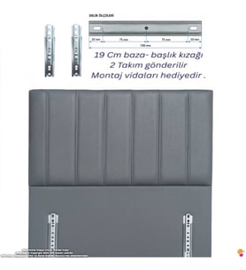 Metal 2 Adet 19 Cm Baza Başlık Kızağı 1 Takım