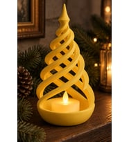 Minimalist Spiral Noel Ağacı Şeklinde LED Mum Tutucu