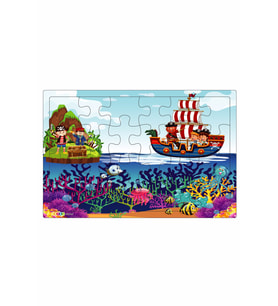 Korsan Çocuklar  3-9 Yaş Çocuklar için 24 Parçalı Ahşap Puzzle Yapboz
