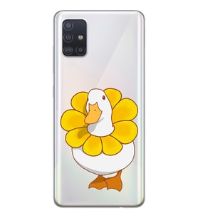 Samsung Galaxy A71 Uyumlu Tatlı Ördek Desenli Şeffaf Telefon Kılıfı