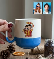 Kişiye Özel Karikatürlü Sarı Kırmızı Taraftar Sevgiliye Hediye Kupa Bardak Pro Sevgililer Günü Hediyesi