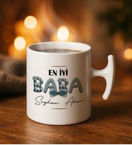 BK Gift Kişiye Özel Babalar Günü Tasarımlı Hammer Kulplu Beyaz Kupa Bardak-1, Babalar Günü Hediyesi, Babalara Hediye